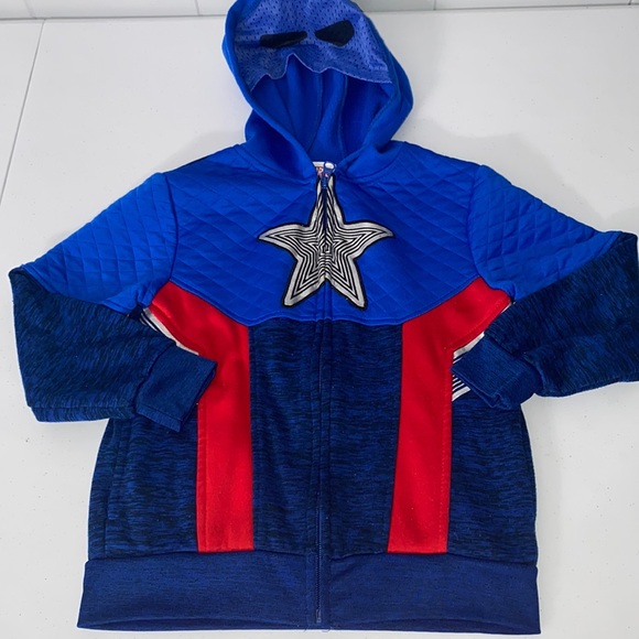 Marvel Captain America Full Zip Hoodie Jacket Size 6 - Picture 1 of 8